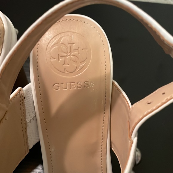 Women’s Guess White Block Heels. - Picture 2 of 6